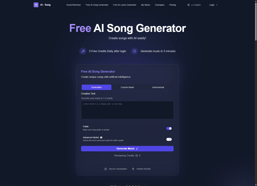 AI Song Generator screenshot