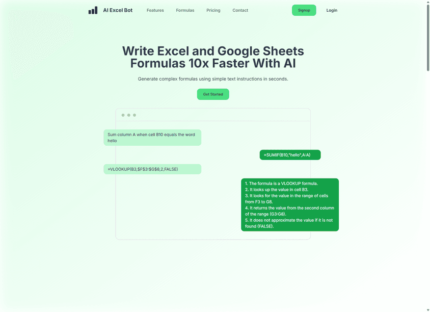 AI Excel Bot screenshot