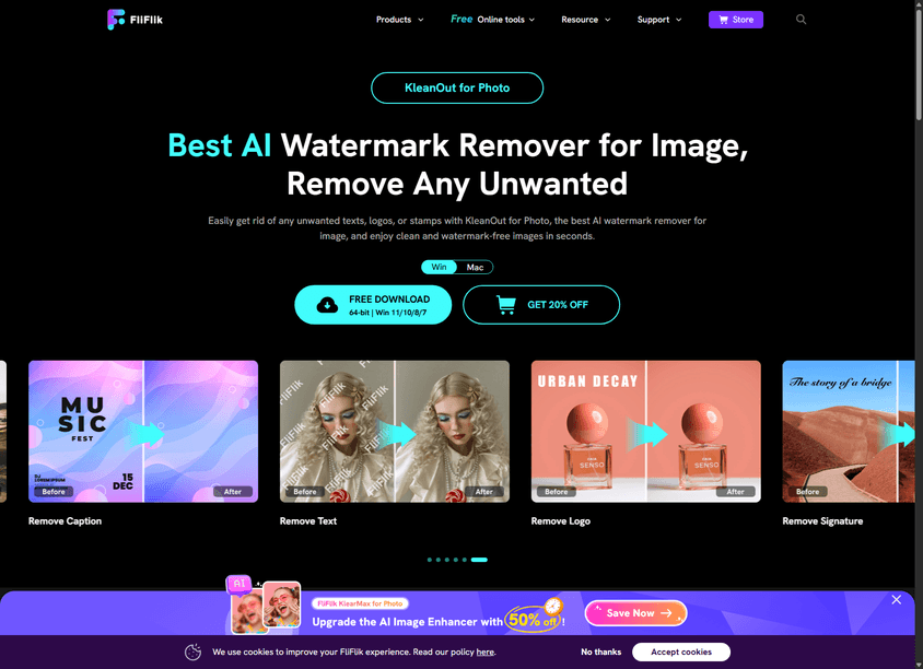 FliFlik AI Watermark Remover screenshot