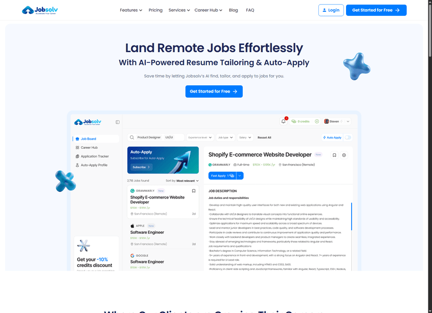 Jobsolv screenshot