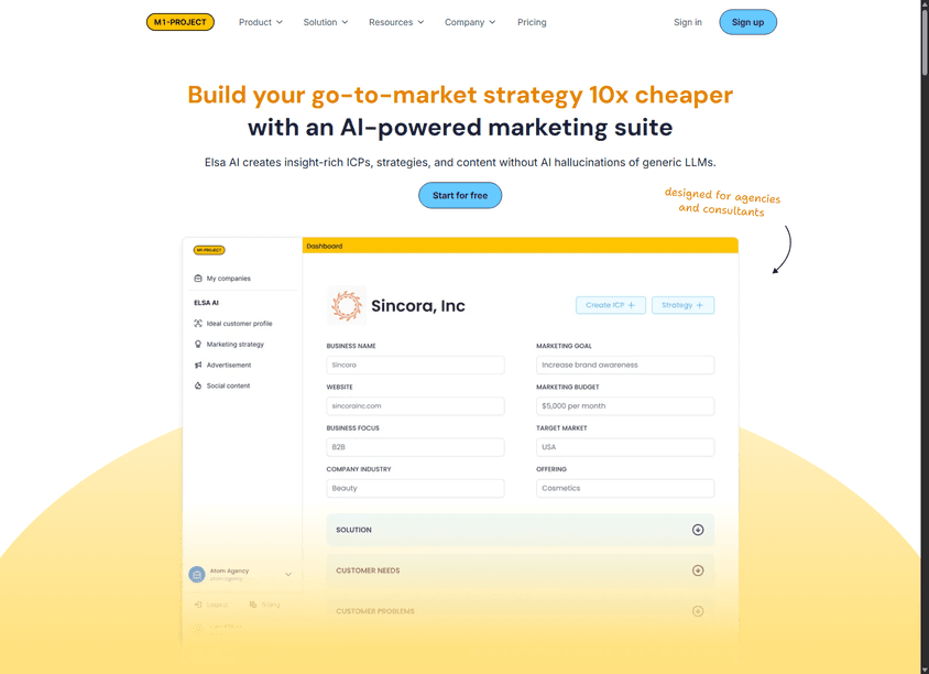 Marketing Assistant (Elsa AI) screenshot