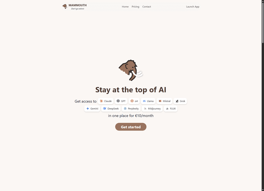 Mammouth AI screenshot