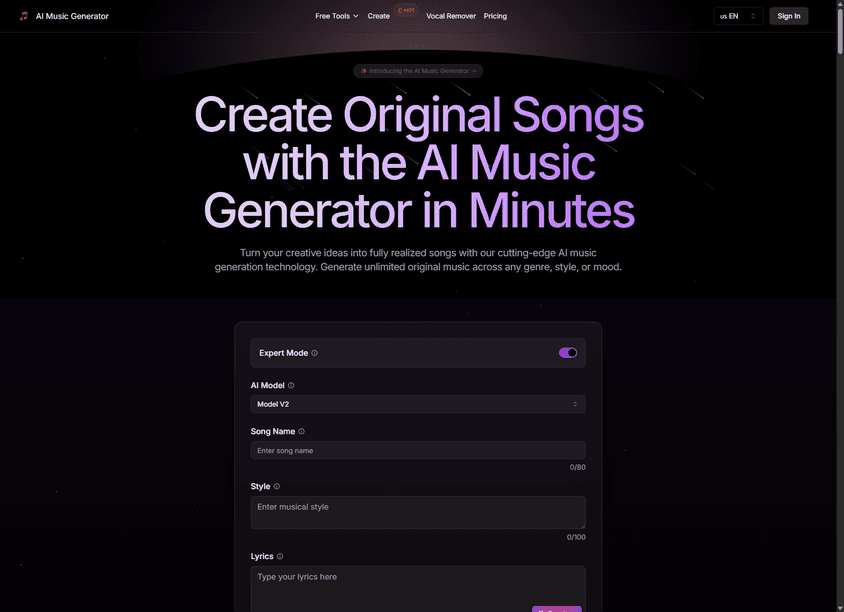 AI Music Generator screenshot