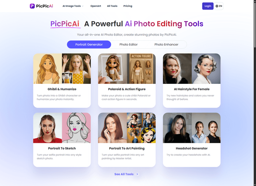 PicPicAI - AI Portrait Enhancer screenshot