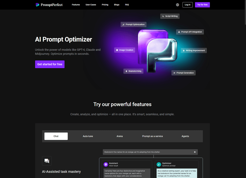 PromptPerfect screenshot