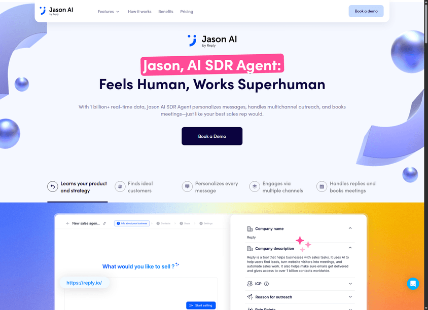 Reply.io Sales AI Chatbot screenshot