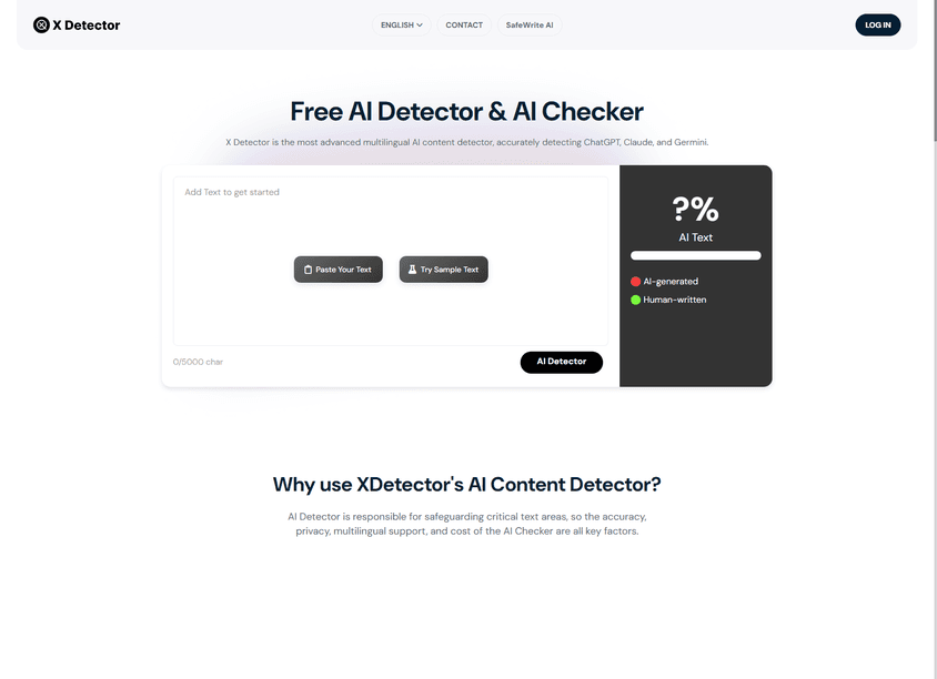 X Detector | AI Content Detector screenshot