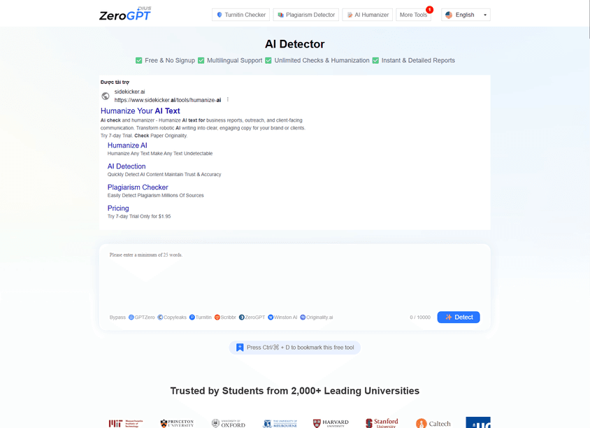ZeroGPT Plus screenshot
